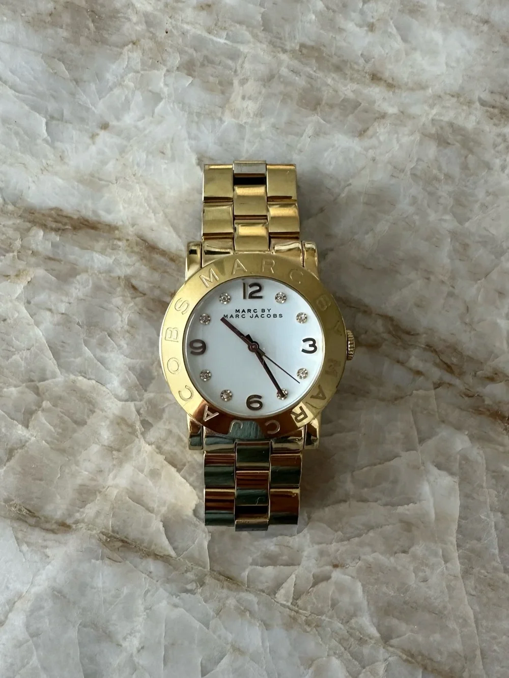 Michael Kors Gold Tone Bracelet Watch with White Dial